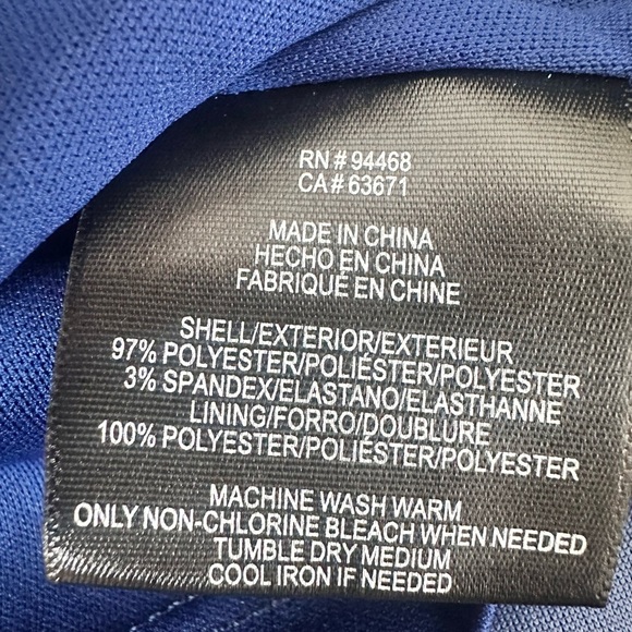 NWT BCBG Paris Mini Dress Sz 12/14 Blue Sleeveless Ruffle Straps faux wrap - Picture 8 of 10